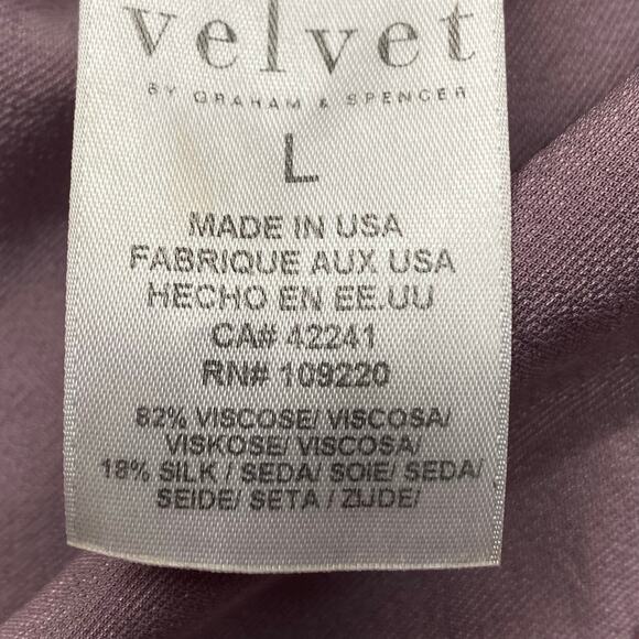 Velvet Graham Spencer Viscose Silk Long Sleeve Button Down L Pink Soft Cozy - Picture 12 of 13